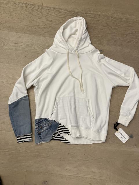 Greg Lauren $1250 NWT White/Denim Fragment Hoodie Large (Size 3)