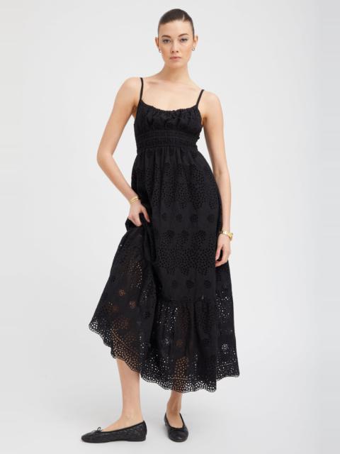 SPRWMN BLACK EYELET ALI MAXI DRESS