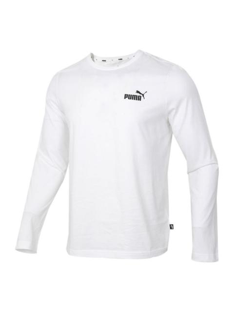 PUMA PUMA Logo Printing Colorblock Round Neck Long Sleeve 'White' 845924-02