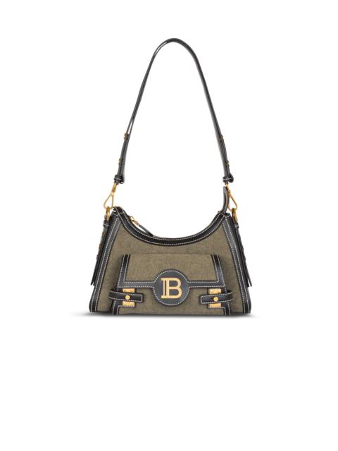 Balmain B-Buzz Hobo bag in leather and canvas