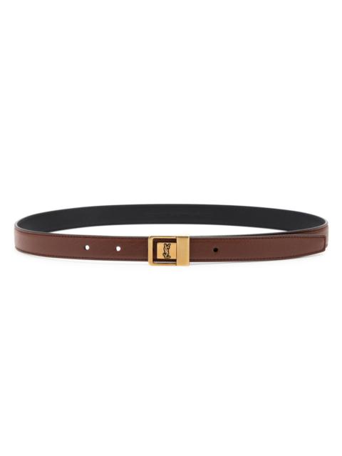 SAINT LAURENT Saint Laurent Logo-engraved Leather Belt