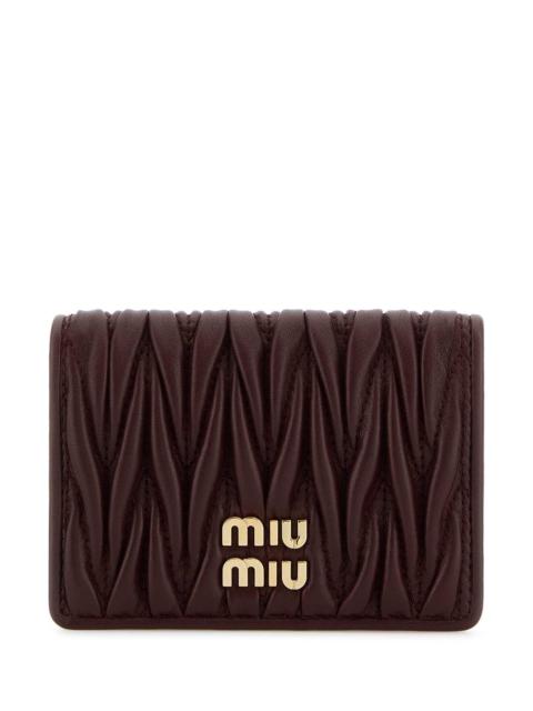 Miu Miu Miu Miu Women Burgundy Nappa Leather Card Holder