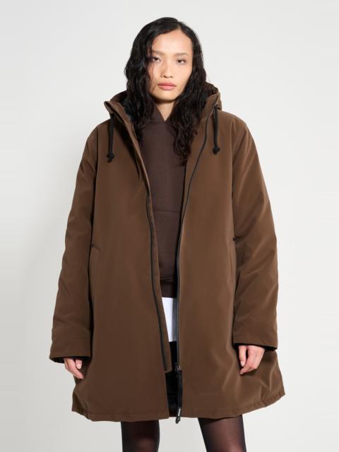 Stutterheim Stutterheim Mosebacke Matte Winter Coat in Dark Brown at Nordstrom
