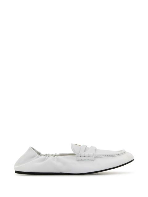 Miu Miu Miu Miu Women White Nappa Leather Loafers