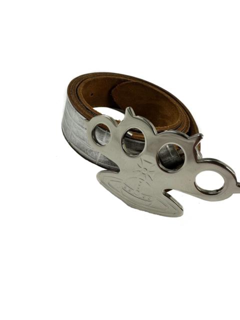 Vivienne Westwood Brass Knuckle Orb Leather Belt