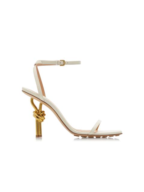 Bottega Veneta Knot Leather Sandals white