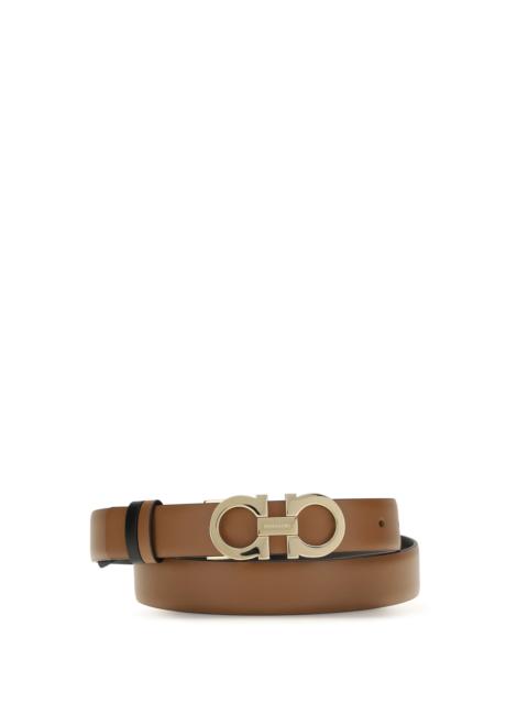 FERRAGAMO Ferragamo Reversible Leather Belt Brown/Black Women
