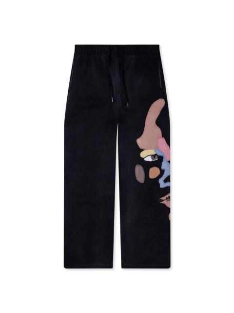 KidSuper SIDE EYE FACE SWEATPANTS - BLACK