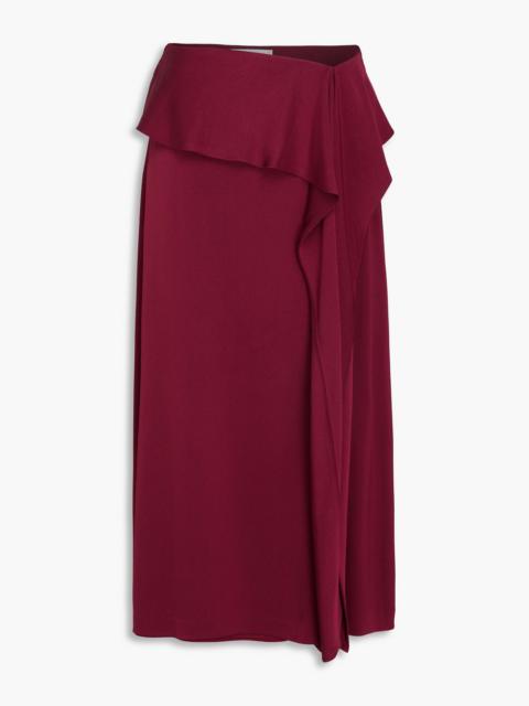 SIMKHAI Maria draped cady midi skirt