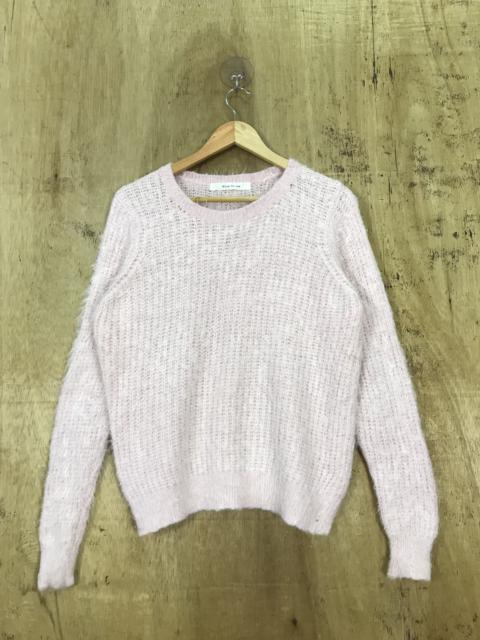 Other Designers Aran Crafts - Blue Strive Mohair Fur Knit Sweater Shaggy