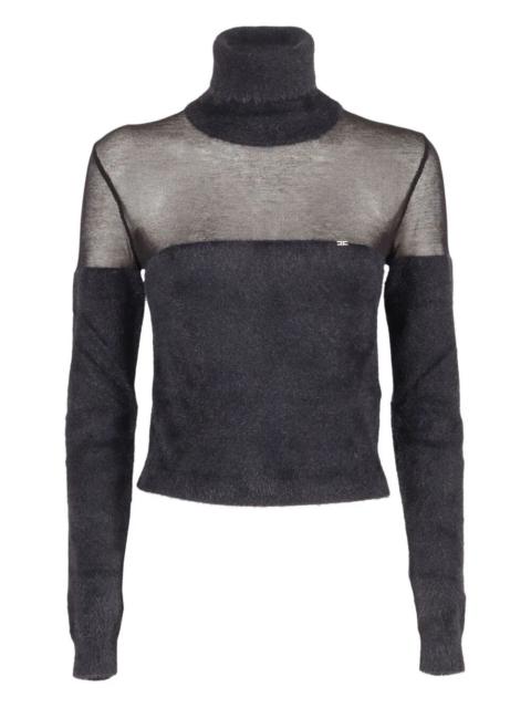 ELISABETTA FRANCHI Tricot Turtleneck Cropped Sweater