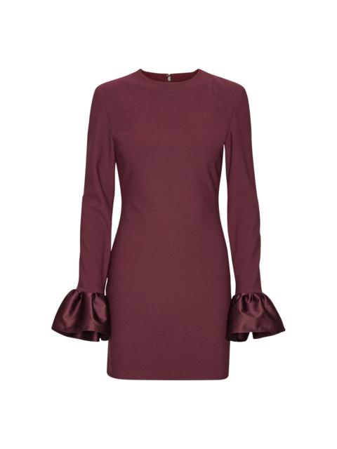 ROTATE Satin-Trimmed Crepe Mini Dress burgundy