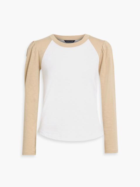VERONICA BEARD Mason two-tone Pima cotton-jersey top