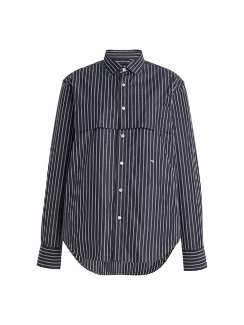 HommeGirls® Layered Striped Cotton Shirt black
