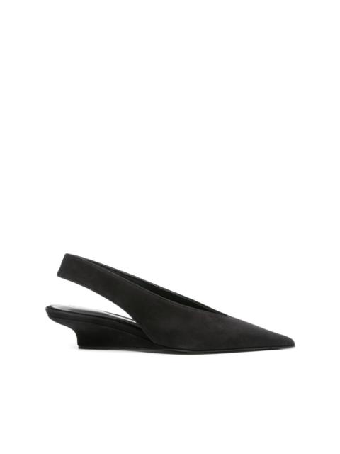 TOTEME 40mm The Suede Wedge-Heel slingback pumps
