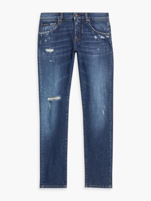 Dolce & Gabbana Skinny-fit distressed denim jeans