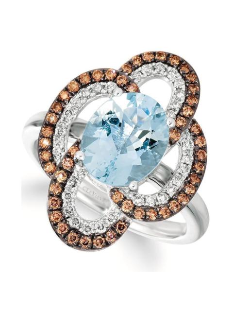 Other Designers Le Vian Ladies Sea Blue Aquamarine Ring set in 14K Vanilla Gold