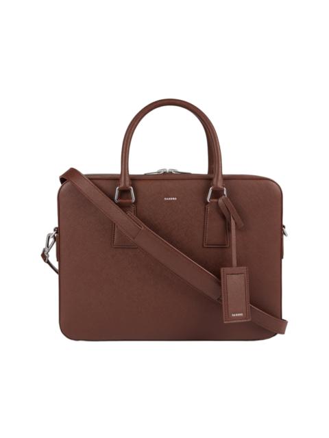 Sandro SANDRO Reconstituted leather briefcase in Cognac at Nordstrom
