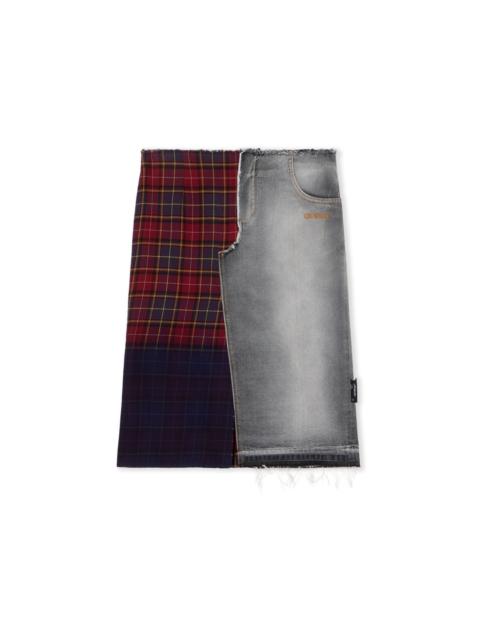 Off-White Check Flannel Denim Skirt