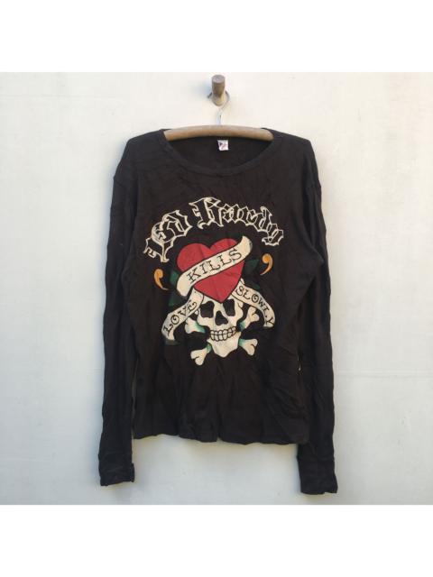 Other Designers Ed Hardy Skull Bones Thermal Long Sleeve Shirt