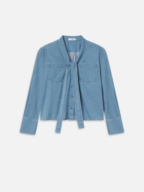 FRAME The Denim Modern Tie Blouse