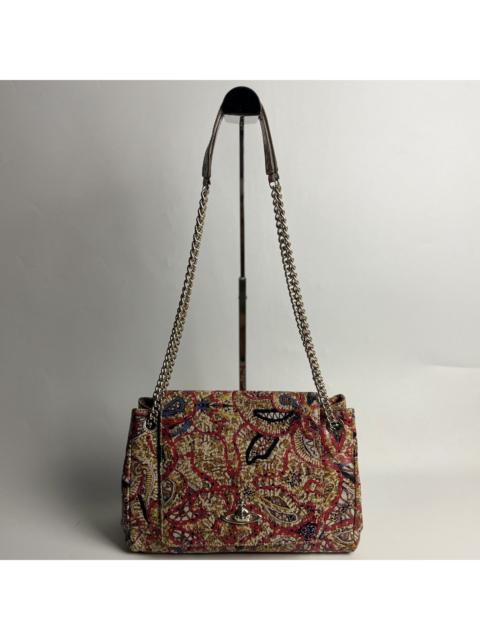 Vivienne Westwood Vivienne Westwood Beaded Mosaic Print Chain Flap Bag