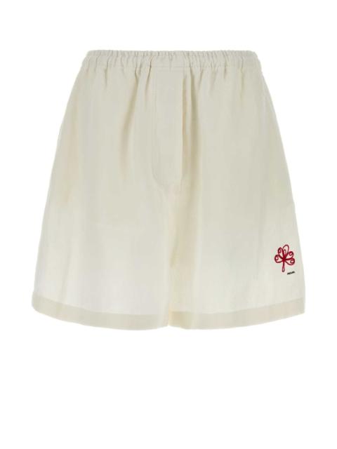 Prada Prada Women White Linen Shorts