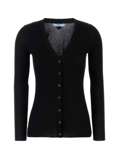 Prada Black Cotton Cardigan