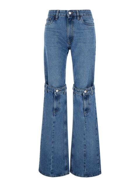 Coperni Women Light Blue Jeans With Open Knee In Denim Woman