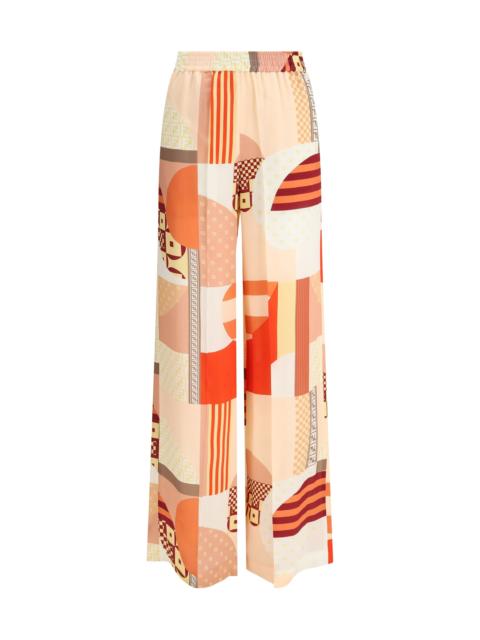 FENDI Fendi Women Patchwork Print Silk Crepe Pants