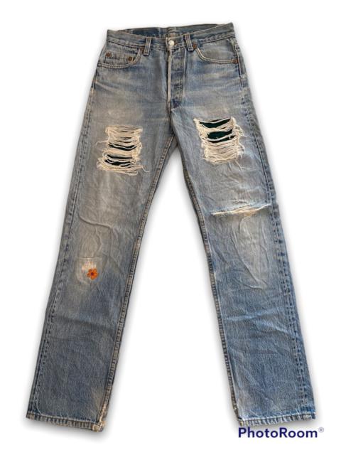 Levi's Levis 501 90s usa W29 L32 distressed button patchwork jeans