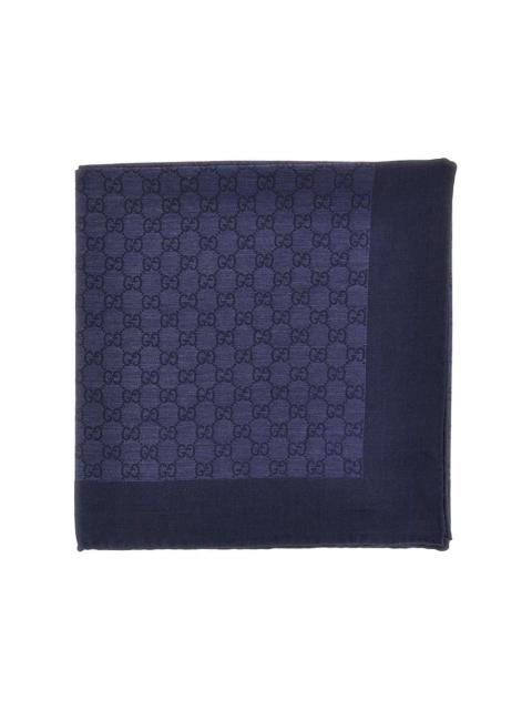 GUCCI Gucci Silk and Wool-blend Scarf Blue Men