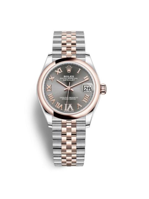 ROLEX Rolex Datejust 31 Dark Rhodium Dial Automatic Steel and 18kt Everose Gold Jubilee Watch 278241GYRDJ