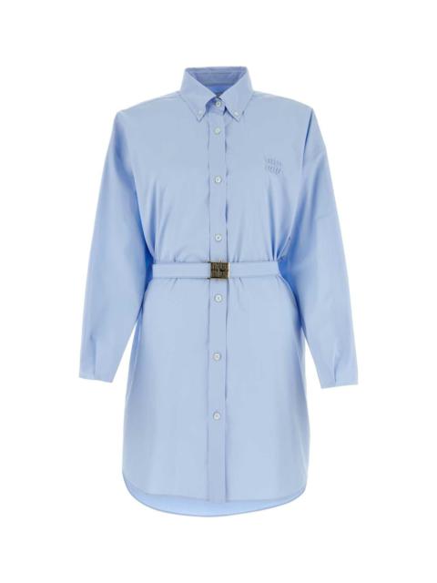 Light Blue Poplin Shirt Dress