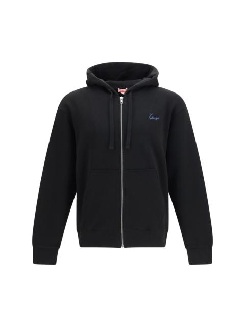 KENZO Kenzo Men Kenzio Signature Embroidered Cotton Zip Hoodie