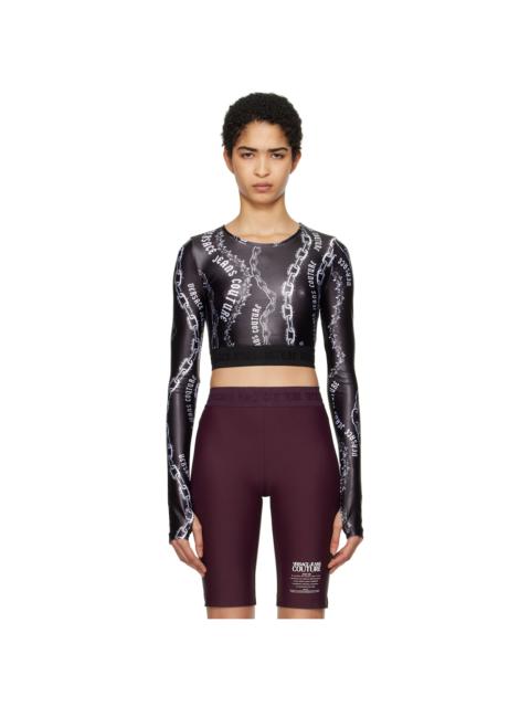 VERSACE JEANS COUTURE Black Chain Couture Crop T-shirt