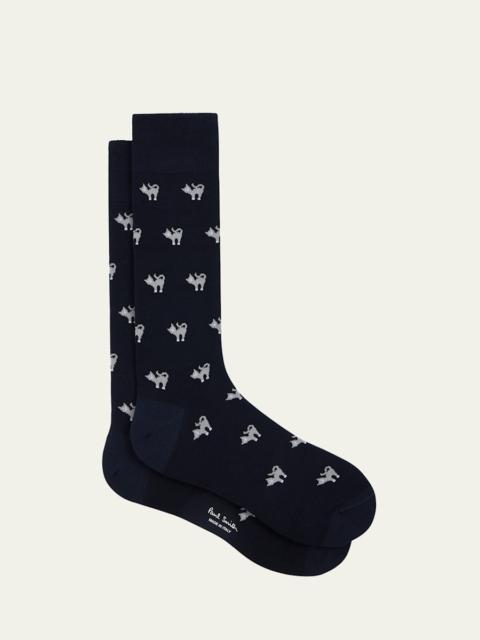Paul Smith Men's Karim Cat Crew Socks