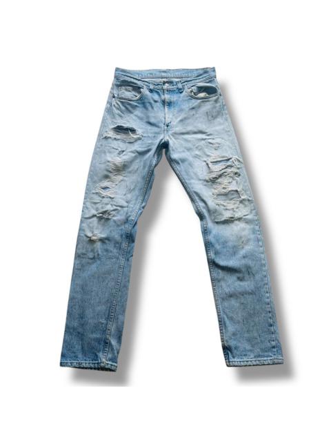 Levis 501 Button 650 Distressed Ripped Denim Jeans USA