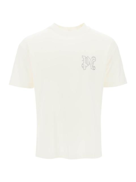 Palm Angels T Shirt With Studded Monogram