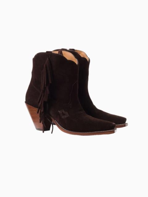 LoveShackFancy Besita The Spirit Fringe Suede Booties