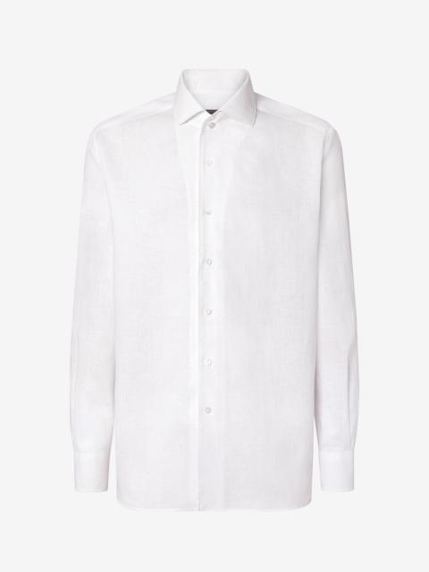 CORNELIANI White pure chambray linen shirt