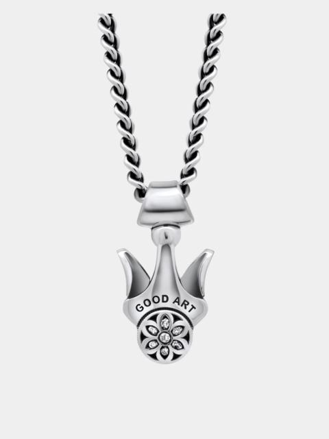 Iron Heart GOOD ART HLYWD MODEL 10 BUTTON - STERLING SILVER WITH WHITE DIAMONDS