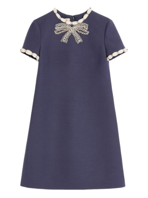Valentino Valentino Wool and silk embroidered mini dress