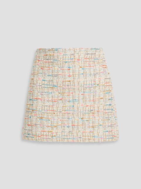 Alice + Olivia Riley metallic cotton-blend tweed mini skirt
