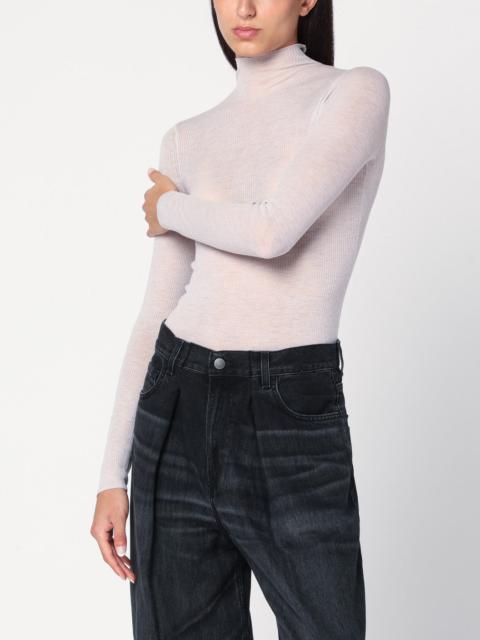 6397 Ivory semi-sheer turtleneck