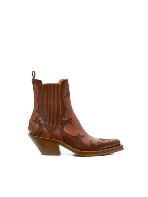 GABRIELA HEARST Cassidy Cowboy Ankle Boot in Cognac Leather