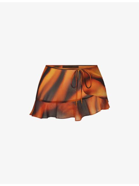 SKIMS SKIMS x Cavalli Graphic-Print Stretch-Woven Mini Skirt