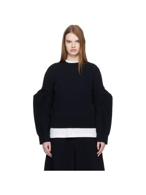 sacai Black Sponge Sweat Pullover Sweatshirt