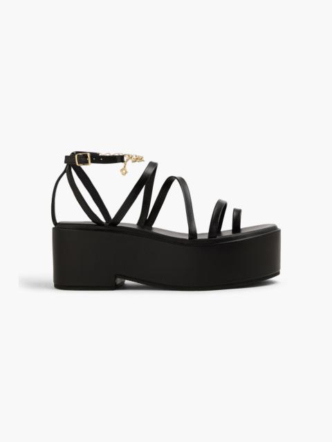 maje Chain-embellished leather platform sandals