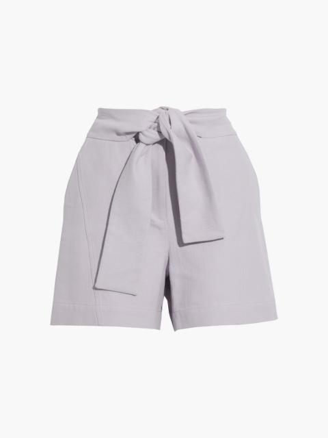 Other Designers Star belted cotton-twill shorts